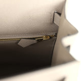 Pre-owned Hermes Kelly Sellier 28 Gris Asphalt Epsom Gold Hardware