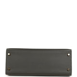 Pre-owned Hermes Kelly Sellier 28 Graphite Madame Gold Hardware