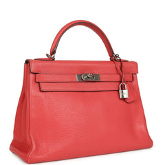 Pre-owned Hermes Kelly Retourne 32 Bougainvillea Clemence Gold Hardware