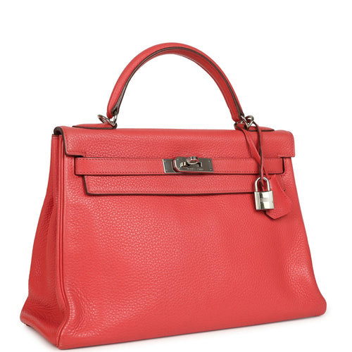 Pre-owned Hermes Kelly Retourne 32 Bougainvillea Clemence Gold Hardware