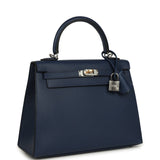 Hermes Kelly Sellier 25 Bleu Navy Epsom Electrum Hardware