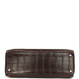 Vintage Hermes Kelly Retourne 32 Marron Fonce Matte Niloticus Crocodile Palladium Hardware - Thumbnail View 6