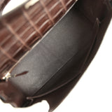 Vintage Hermes Kelly Retourne 32 Marron Fonce Matte Niloticus Crocodile Palladium Hardware - Thumbnail View 8