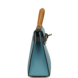 Hermes Kelly Sellier 20 Tri-color Blue Jean, Sesame and Ecorce Epsom Palladium Hardware - Thumbnail View 3