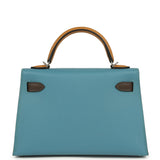 Hermes Kelly Sellier 20 Tri-color Blue Jean, Sesame and Ecorce Epsom Palladium Hardware - Thumbnail View 4