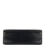 Vintage Hermes Kelly Sellier 32 Bleu Marine Box Gold Hardware