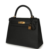 Pre-owned Hermes Kelly Sellier 28 Black Epsom Gold Hardware - Thumbnail View 5