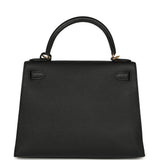 Pre-owned Hermes Kelly Sellier 28 Black Epsom Gold Hardware - Thumbnail View 4