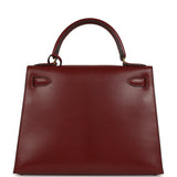 Vintage Hermes Kelly Sellier 28 Rouge H Box Gold Hardware