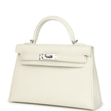 Hermes Kelly Sellier 20 New White Epsom Palladium Hardware