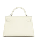 Hermes Kelly Sellier 20 New White Epsom Palladium Hardware