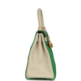 Pre-owned Hermes Special Order (HSS) Kelly Retourne 28 Bambou and Craie Togo Brushed Gold Hardware - Thumbnail View 3