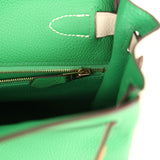 Pre-owned Hermes Special Order (HSS) Kelly Retourne 28 Bambou and Craie Togo Brushed Gold Hardware - Thumbnail View 9