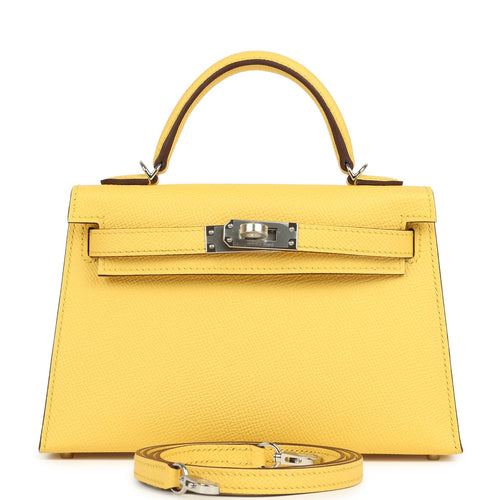 Hermes Kelly Sellier 20 Jaune Mango Epsom Palladium Hardware