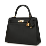 Hermes Kelly Sellier 25 Black Epsom Gold Hardware - Thumbnail View 5