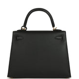 Hermes Kelly Sellier 25 Black Epsom Gold Hardware - Thumbnail View 4