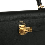 Hermes Kelly Sellier 25 Black Epsom Gold Hardware - Thumbnail View 7