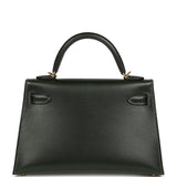 Hermes Kelly Sellier 20 Vert Fonce Box Gold Hardware