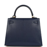 Hermes Kelly Sellier 25 Bleu Saphir Chevre Chamkila Palladium Hardware