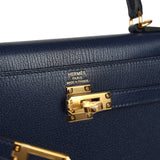 Hermes Kelly Sellier 25 Bleu Saphir Chevre Chamkila Palladium Hardware