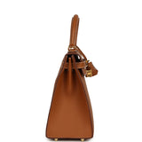 Pre-owned Hermes Kelly Sellier 28 Gold Epsom Gold Hardware