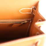 Pre-owned Hermes Kelly Sellier 28 Gold Epsom Gold Hardware