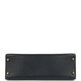 Pre-owned Hermes Kelly Sellier 32 Bleu Indigo and Rouge H Contour Epsom Gold Hardware - Thumbnail View 6
