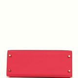 Pre-owned Hermes Kelly Sellier 28 Rose Extreme Epsom Gold Hardware