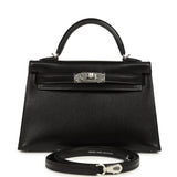 Hermes Kelly Sellier 20 Black Box Palladium Hardware