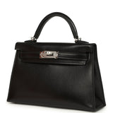 Hermes Kelly Sellier 20 Black Box Palladium Hardware