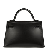 Hermes Kelly Sellier 20 Black Box Palladium Hardware