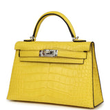 Hermes Kelly 20 Sellier Mimosa Matte Alligator Palladium Hardware