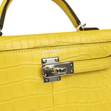 Hermes Kelly 20 Sellier Mimosa Matte Alligator Palladium Hardware
