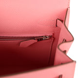 Pre-owned Hermes Kelly Sellier 25 Rose Confetti Epsom Palladium Hardware