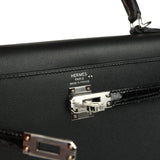 Hermes Kelly Sellier 25 Black Madame and Shiny Niloticus Crocodile Touch Palladium Hardware - Thumbnail View 7