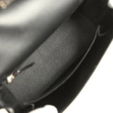 Hermes Kelly Sellier 25 Black Madame and Shiny Niloticus Crocodile Touch Palladium Hardware - Thumbnail View 8