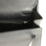 Hermes Kelly Sellier 25 Black Madame and Shiny Niloticus Crocodile Touch Palladium Hardware - Thumbnail View 9