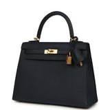 Hermes Kelly Sellier 25 Bleu Indigo Epsom Gold Hardware - Thumbnail View 3