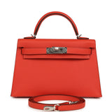 Hermes Kelly Sellier  20 Capucine Epsom Palladium Hardware