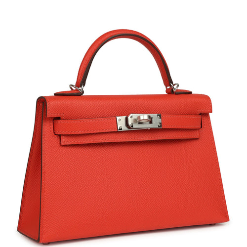 Hermes Kelly Sellier  20 Capucine Epsom Palladium Hardware