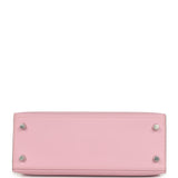 Pre-owned Hermes Kelly Sellier 25 Mauve Sylvestre Epsom Palladium Hardware