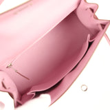 Pre-owned Hermes Kelly Sellier 25 Mauve Sylvestre Epsom Palladium Hardware