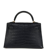 Hermes Kelly Sellier 20 Bleu Nuit Matte Alligator Gold Hardware