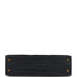Hermes Kelly Sellier 20 Bleu Nuit Matte Alligator Gold Hardware