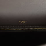 Hermes Kelly Sellier 28 Bai Brun Swift and Ecru-Beige Toile H Canvas Gold Hardware