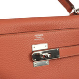 Pre-owned Hermes Kelly Retourne 32 Rose Tea Clemence Palladium Hardware