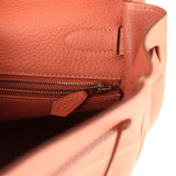 Pre-owned Hermes Kelly Retourne 32 Rose Tea Clemence Palladium Hardware