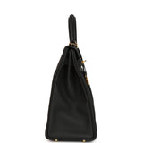 Pre-owned Hermes Kelly Retourne 35 Black Togo Gold Hardware - Thumbnail View 3