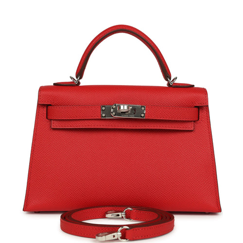 Hermes Kelly Sellier 20 Rouge de Coeur Epsom Palladium Hardware