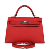Hermes Kelly Sellier 20 Rouge de Coeur Epsom Palladium Hardware
